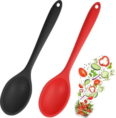 Produktbild von Silikon Kochlöffel Set - Nicht anhaftende Küchenhilfe - 2 Stück