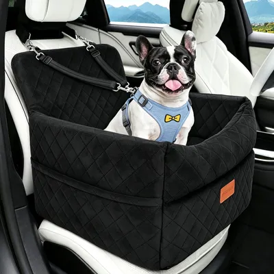 Hundeautositz für kleine/mittelgroße Hunde, waschbar, mit Taschen