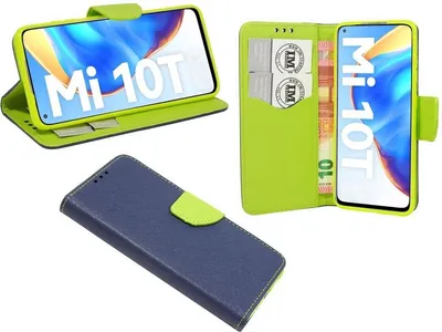 Immagine prodotto di Custodia a libro "Fancy" per XIAOMI MI 10T PRO custodia per cellulare con funzione di supporto, slot per schede in blu