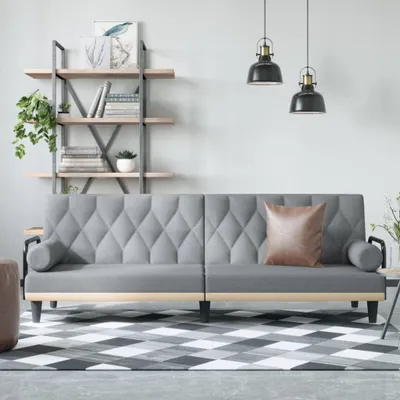 Produktbild von Maison Exclusive - Schlafsofa mit Armlehnen Hellgrau Stoff