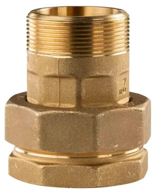 Produktbild von Messing Gewinde-Fitting Verschraubung gerade flachdichtend 2'IG - 2''AG (DN 50) - schwere Ausführung