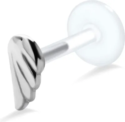 Produktbild von Ohrring Tragus Ohrpiercing 925 Sterling Silber mit Flügel Material - Silber Stablänge - 6 mm