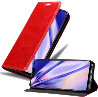 Produktbild von Cadorabo Hülle für Huawei P SMART PLUS 2019 Schutz Hülle in Rot Handyhülle Etui Case Cover Magnetverschluss