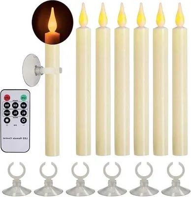 Produktbild von Kerzen mit bewegender Flamme, 6 Stück, magnetisch, flammenlos, LED, Weihnachten, Halloween