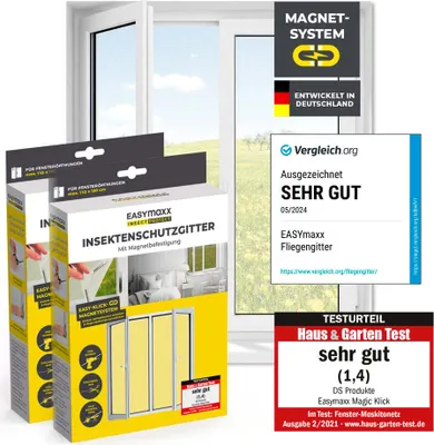 Produktbild von EASYmaxx Insect Protect Magnet-Insektenschutzgitter 2er-Set, bis max. 110 x 130cm