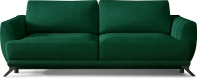 Produktbild von Sofa mit Schlaffunktion und Bettkasten, Couch für Wohnzimmer, Schlafsofa Federkern Sofagarnitur Polstersofa Wohnlandschaft mit Bettfunktion - Sigma Dunkelgrün (MONOLITH37)