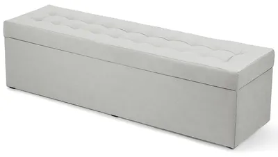 Obrázok produktu pre MG Design, šedá taburetka s úložným priestorom, 45x160 cm - objem úložného priestoru 190 litrov, nosnosť do 300 kg, matný povrch, ľahko udržiavateľná, vhodná do obývačky a predsiene