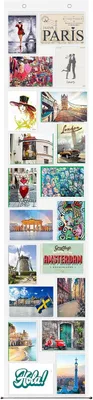 Productafbeelding van Staand en liggend voor 20 foto's transparant met metalen ophangogen - Mooie metalen stang en 2 decoratieve bollen onderaan