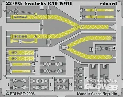 Produktbild von Eduard Accessories Seatbelts RAF WWII 1/24 3923005