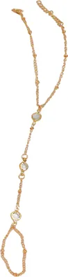 Produktbild von Frauen Hand Kette Glänzende Strass Intarsien Armband Seil Armband Ring Hand Schmuck Mode-Accessoire