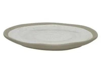 Image de Assiette d'apéritif "Pomax Primeval" en porcelaine, de couleur gris clair, dimensions : L 10,7 x l 9,5 x H 1,2 cm