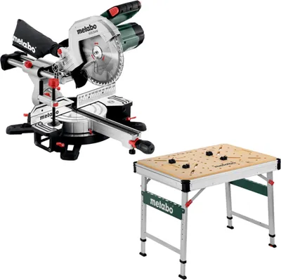Produktbild von Metabo Kapp und Gehrungssäge KGS 254 M inkl. Multifunktionstisch Werkbank MWB100