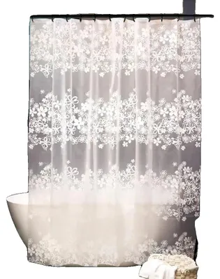 Obrázok produktu pre Záves na sprchu, kvetinový vzor, vodotesný a odolný voči plesniam, biela kvetina, 180x180 cm