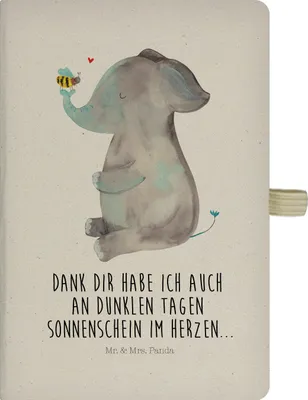Produktbild von Mr. & Mrs. Panda Journal Elefant Biene - Transparent - Geschenk, Kladde, Notizbuch A5, Notizheft, Skizzenbuch, Heiratsantrag, Tagebuch, Liebesspruch, Hochzeitsgeschenk