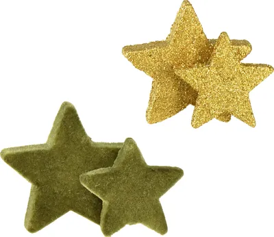 Produktbild von Streudeko Sterne Weihnachten Tischdeko Grün Gold Glitzer 40 Stk 4/5cm, 40 Stück