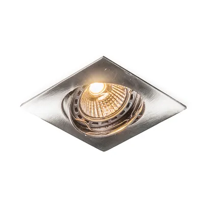 Produktbild von QAZQA - Modern Einbauspot quadratisch schwenkbar - Edu I Wohnzimmer I Schlafzimmer - Aluminium Quadratisch - LED geeignet GU10