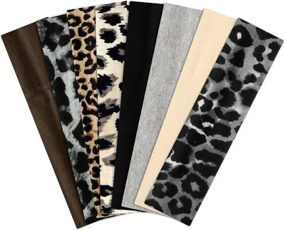 Immagine prodotto di Fasce elastiche larghe per capelli da donna, realizzate in cotone, dimensioni 24 x 14 cm – antiscivolo e confortevoli, ideali per yoga, fitness, corsa e uso quotidiano, motivo leopardato