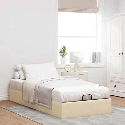 Produktbild von vidaXL Ottoman-Bett ohne Matratze Creme 100x200 cm Stoff