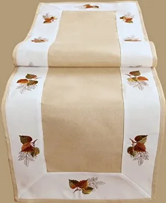 Produktbild von Tischwäsche mit Stickerei Blätter 40 x 140 cm