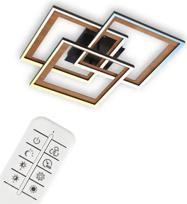 Produktbild von Briloner Leuchten FRAME - Wand-& Deckenleuchte - 3729015 - Inkl. Fernbedienung - CCT Farbtemperatursteuerung - Nachtlichtfunktion - Memoryfunktion - 56 x 56 x 10,5 cm