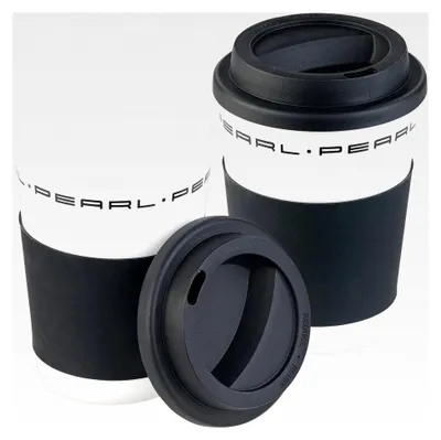 Produktbild von Isolierbecher: 2er-Set Coffee-to-go-Becher mit Deckel, 350 ml, doppelwandig, BPA-frei