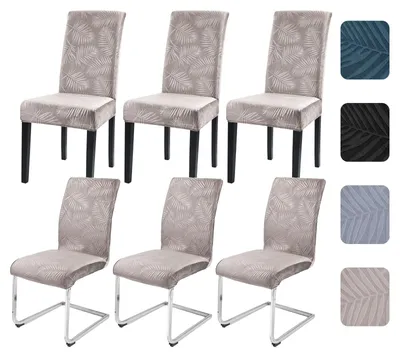 Image de Ensemble de 6 housses élastiques pour chaises de salle à manger