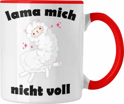 Produktbild von Trendation - Lama Mich Nicht Voll Spruch Tasse für Alpaka Fans Süße Sprüche Humor (Rot)