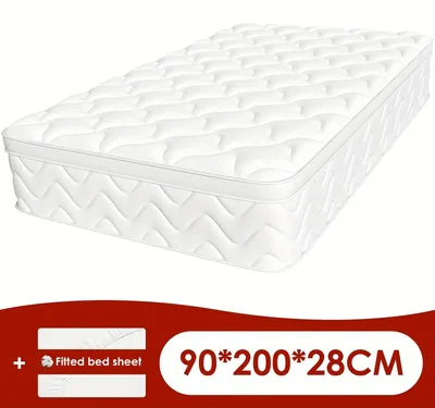 Produktbild von Taschenfederkernmatratze - 7-Zonen-Matratze - Große Matratze - Ergonomische Matratze - Einzelbettmatratze - 90x200 cm