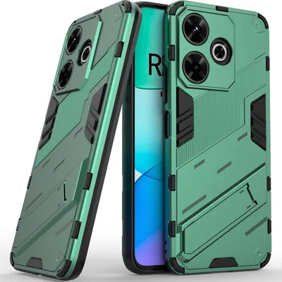 Produktbild von Armor Hülle für Xiaomi Redmi 13 Hybrid PC TPU Bumper Stoßfestes Schutzhülle mit Standfunktion Grün