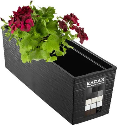 Zdjęcie produktu dla KADAX Doniczka Skrzynka Balkonowa + Wkład 19x56cm Czarna