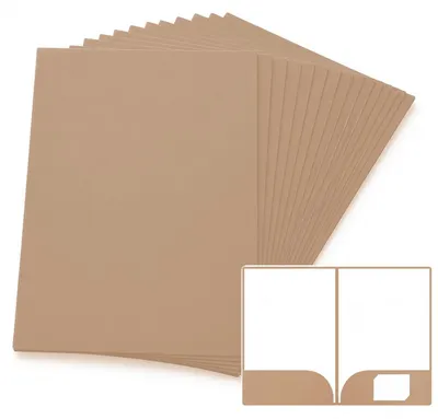 Immagine prodotto di Cartelle raccoglitrici A4 in cartone kraft, con scomparti e fessura, confezione da 25 pezzi