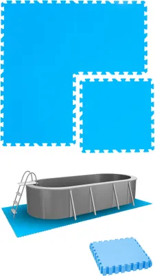 Produktbild von 1 m² Poolunterlage - 4 EVA Matten 50x50 - Unterlegmatten Set - Pool Unterlage