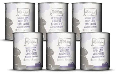 Produktbild von MjAMjAM - Premium Nassfutter für Katzen - DUO von saftigem Hühnchen & Kaninchen