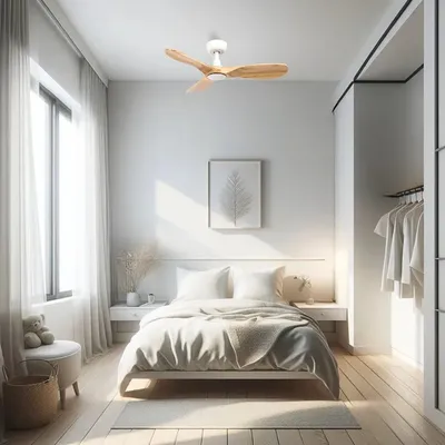 Produktbild von ROWIND Deckenventilator weiß/Eiche ohne Licht Ø90 wifi