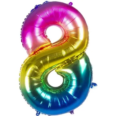 Produktbild von Folienballon - Bunte Zahl - - Zahl 8 - acht