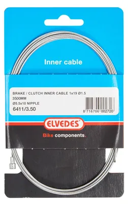 Image de Câble de frein Elvedes pour tandem, 3 500 mm, arrière, embout en V 6411