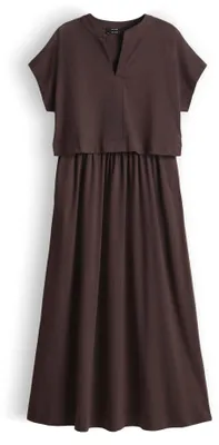 Produktbild von Opus Damen Kleid, leger, mit kurzen Ärmeln und V-Ausschnitt, leicht tailliert