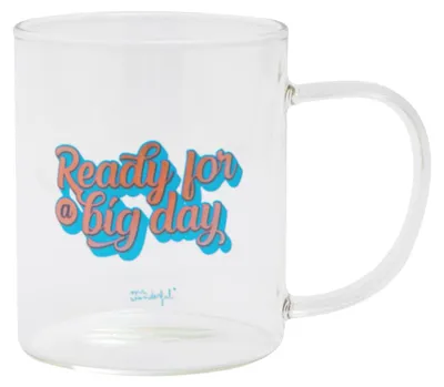 Glaskaffeetasse 380 ml – originelles Design, spülmaschinengeeignet