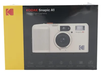 Produktbild von Kodak Snapic A1, Kompakt-Filmkamera, 35 mm, 1/100 s, Auto, Blitz Aus, Flash an, Elfenbein, Alkali