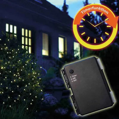 Produktbild von LED-Batt-Netz au. 2,0x2,0 160er, m. Timer, für 3AA