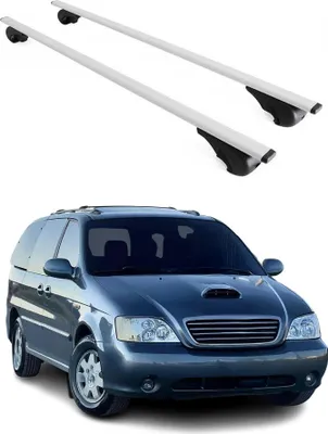 Image de Barres de toit Transversales pour Kia Carnival 1998-2005 Fer Argent