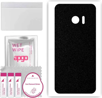 Produktbild von apgo Rückseite Schutzfolie, Skin, kompatibel mit HTC 10, Hinten Displayschutzfolie aus Vinylfolie, kratzfest, einfache Montage - Mattschwarz