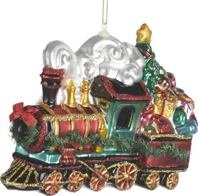 Produktbild von Goodwill Weihnachtskugelzug mit Weihnachtsgeschenken Rot-Grün H 16,5 cm