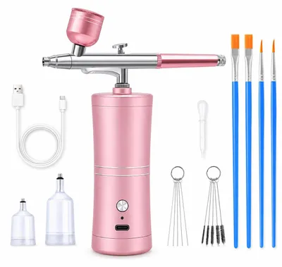 Imagen del producto de Kit de aerógrafo inalámbrico con compresor para diversas aplicaciones