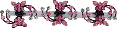 Produktbild von 3 Mini Haarklammern Strass Schmetterling rosa