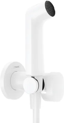 Immagine prodotto di hansgrohe Bidette Douchette à main 1jet S EcoSmart pour eau chaude avec support de douche et flexibles de douche 125cm, 29232700, 29232700