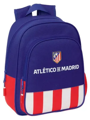 Image de Sac à dos d'école Atlético Madrid bleu, blanc et rouge 27 x 33 x 10 cm