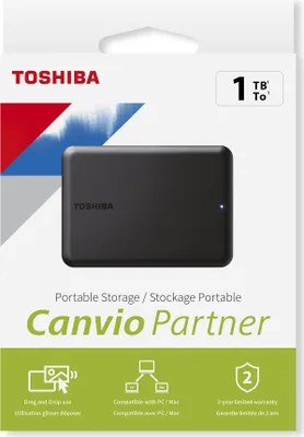 Produktbild von Toshiba Canvio Partner, 1 TB, 2.5", 3.2 Gen 1 (3.1 Gen 1), Schwarz