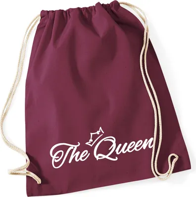 Produktbild von Huuraa Turnbeutel The Queen Krone 12 Liter Burgundy Baumwolle Rucksack Geschenkidee