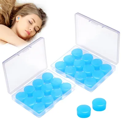 Imagen del producto de TRANKIELO® - 24 tapones para los oídos de silicona impermeables - con cancelación de ruido, reutilizables y cómodos para nadar y viajar